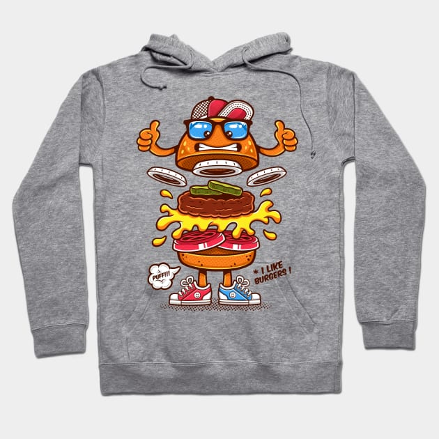 Cool Burger Hoodie by Squinked